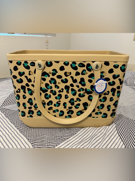 BOGG BAG Handbags - BOGG BAG Beige Leopard Tote with Black and Turquoise Spots!